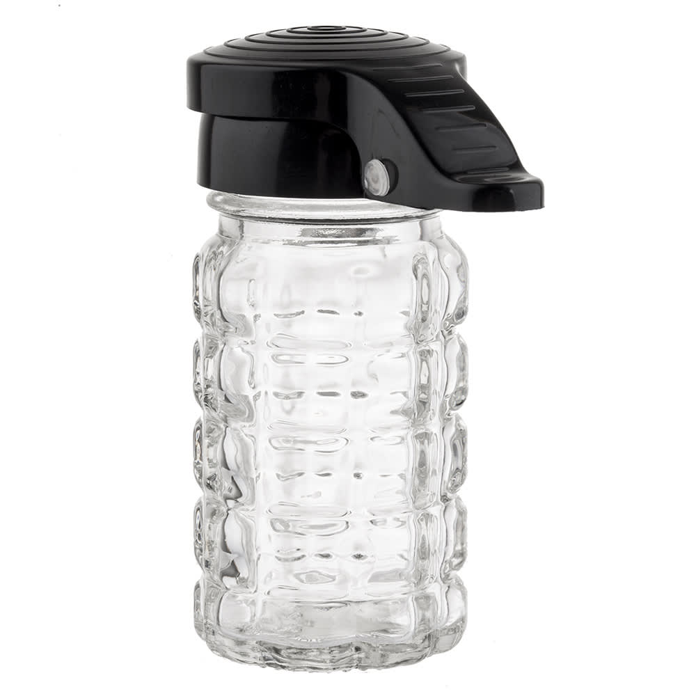 Tablecraft 163MPBK 1 1/2 oz Flip-top Lid Salt/Pepper Shaker - Glass, 3 1/2"H