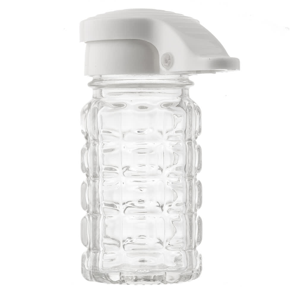 Tablecraft 163MPW 1 1/2 oz Flip-top Lid Salt/Pepper Shaker - Glass, 3 1/2"H