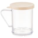 Tablecraft 166A 10 oz Dredge/Shaker w/ Handle & Beige Lid for Salt/Pepper, Polycarbonate thumbnail 2