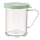 Tablecraft 166B 10 oz Dredge/Shaker w/ Handle & Green Fine Lid, Polycarbonate thumbnail 2