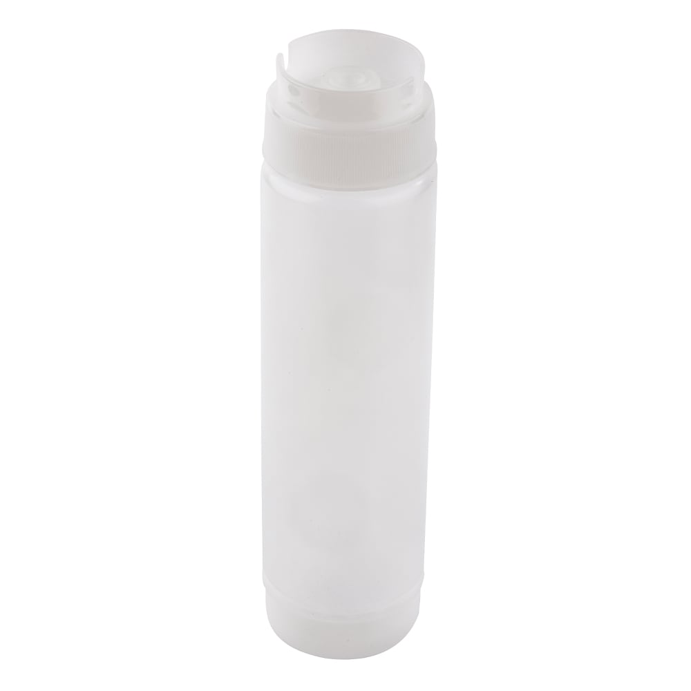 Tablecraft 16SV 16 oz Dual Way Squeeze Dispenser, Valve Top, 53mm Opening, Natural