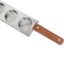 Tablecraft 20002 4 Well Spatula Style Flight Board w/ Brown Handle - 16" x 3 1/2", Stainless Steel thumbnail 6