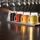 Tablecraft 20002 4 Well Spatula Style Flight Board w/ Brown Handle - 16" x 3 1/2", Stainless Steel thumbnail 8