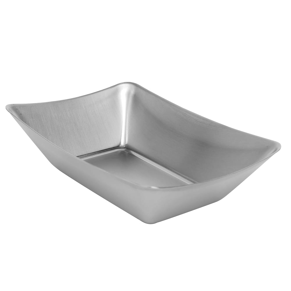 Tablecraft 20008 6 oz Rectangular Fry Tray - 5 1/8" x 3 1/2", Stainless Steel