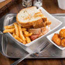 Tablecraft 20029W 7 3/8" x 4 7/8" Rectangular Better Burger Tray - Melamine, White thumbnail 6