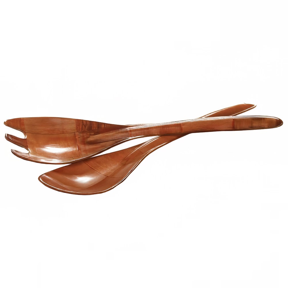 Tablecraft 200L 12" Spoon & Fork Set, Mahogany, 4 Ply