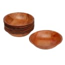 Tablecraft 205 5 1/2" Woven Wood Salad Bowl, Mahogany, Round Bottom, 4 Ply thumbnail 5