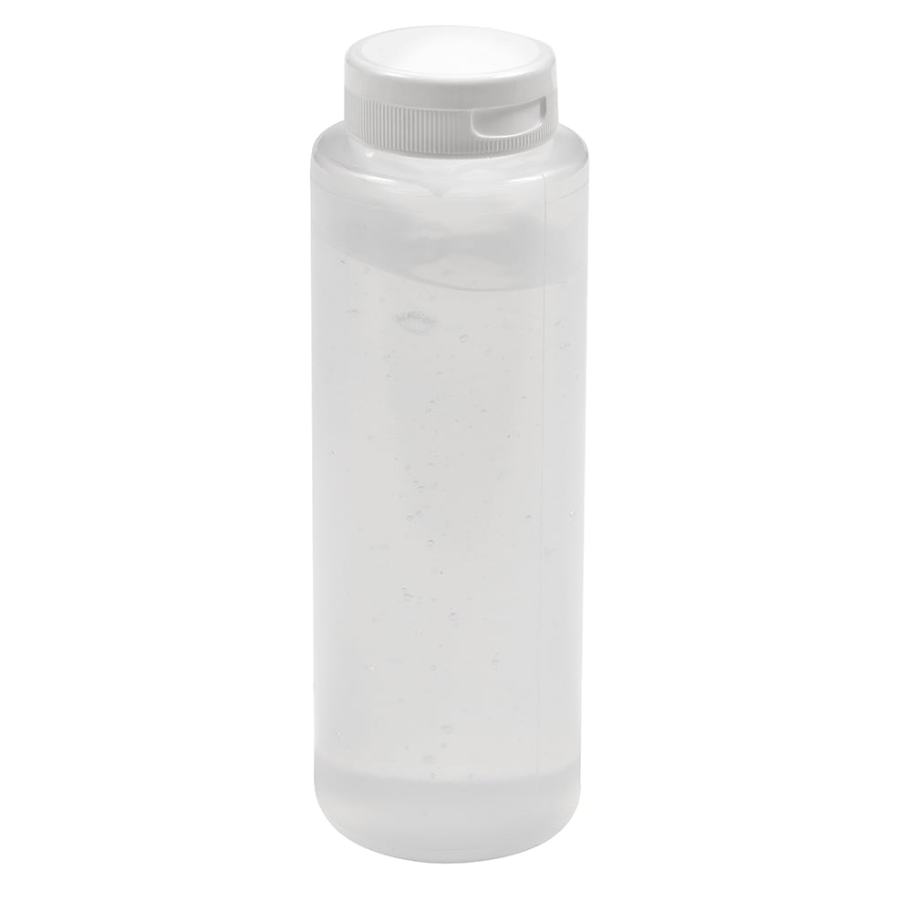 Tablecraft 2108C-1 8 oz Squeeze Dispenser, Soft Polyethylene, Natural, White