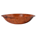 Tablecraft 218W 18" Woven Wood Salad Bowl, Mahogany, Round Bottom, 5 Ply thumbnail 2