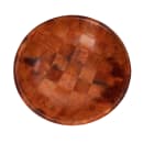 Tablecraft 218W 18" Woven Wood Salad Bowl, Mahogany, Round Bottom, 5 Ply thumbnail 3