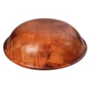 Tablecraft 218W 18" Woven Wood Salad Bowl, Mahogany, Round Bottom, 5 Ply thumbnail 4