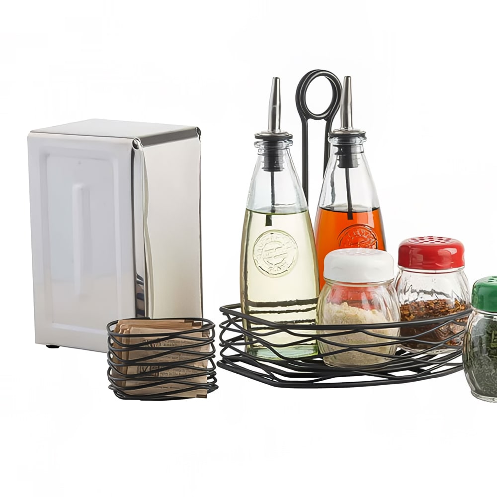 Tablecraft 221 Napkin Holder, Stainless, Fits 3 1/2 x 6 5/8" Napkins