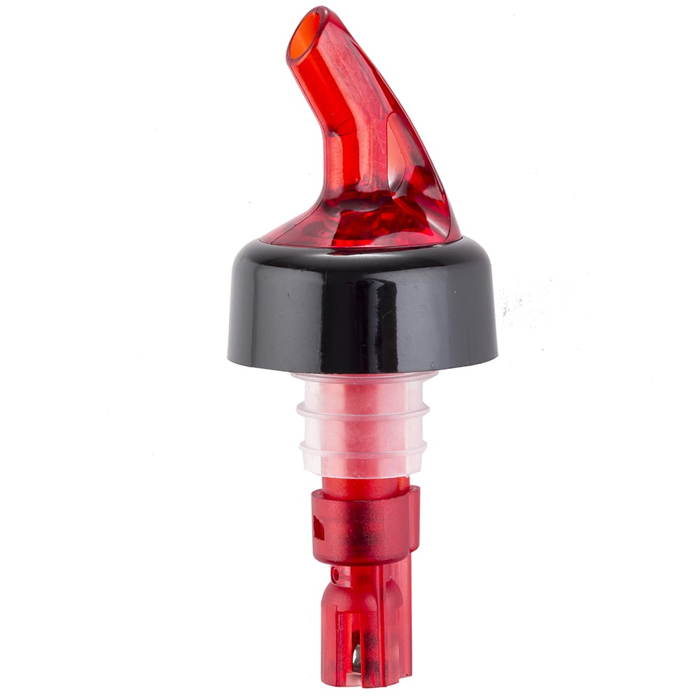 Tablecraft 2248A 1 1/4 oz Plastic Proper Pour w/ Black Collar, Clear Dip Tube