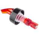 Tablecraft 2248A 1 1/4 oz Plastic Proper Pour w/ Black Collar, Clear Dip Tube thumbnail 2