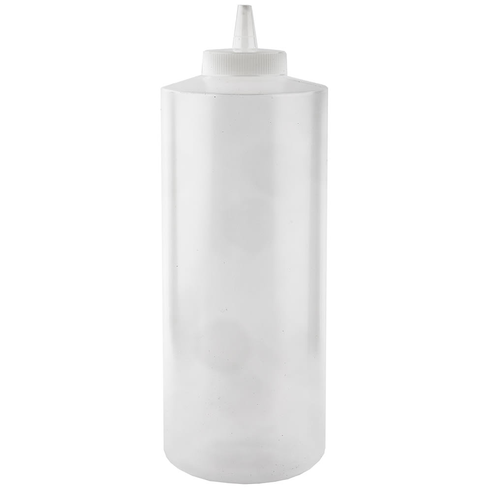 Tablecraft 233C 32 oz Squeeze Bottle, Soft Polyethylene, Natural, WideCone Tip
