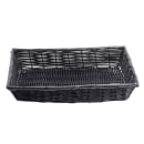 Tablecraft 2489 Handwoven Rectangular Basket, 16 x 11 1/2 x 3", Poly, Black thumbnail 3