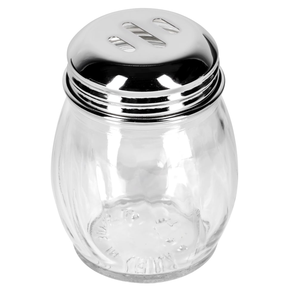 Tablecraft 260SL 6 oz Cheese Shaker, Swirled Glass, Chrome Plated