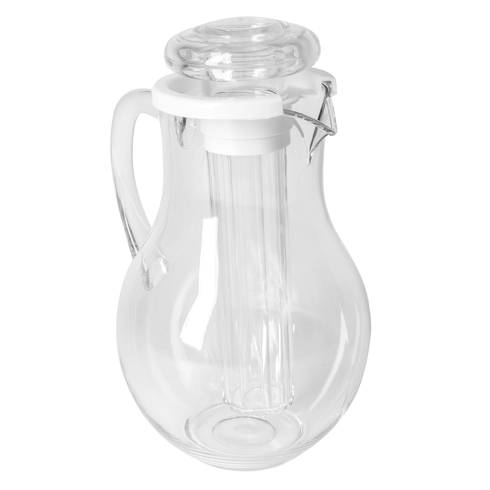 Tablecraft 319 64 oz Plastic Pitcher w/ Ice Core, Clear