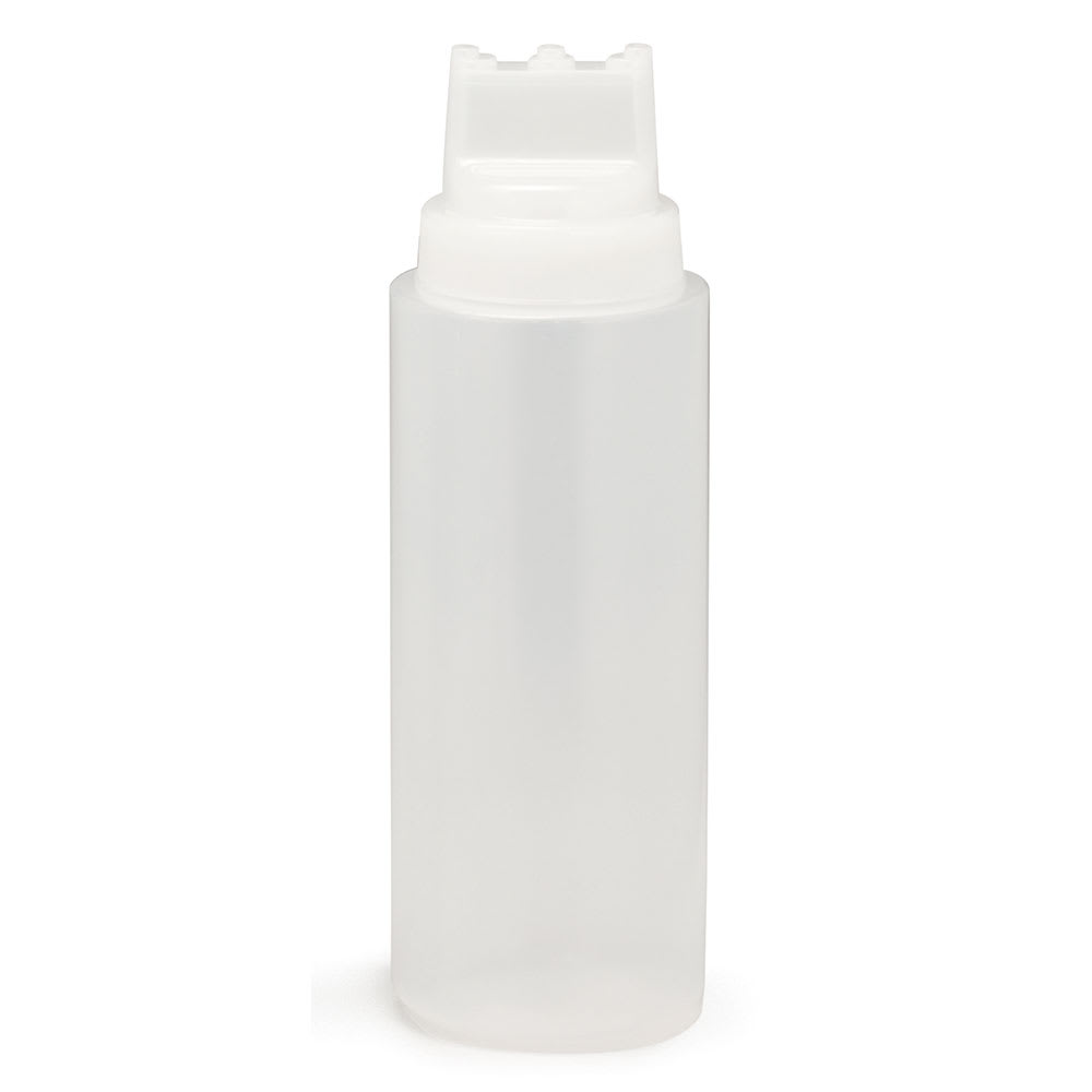 Tablecraft 3263C3 32 oz Wide Mouth Squeeze Dispenser w/ Three Tip Top, Natural