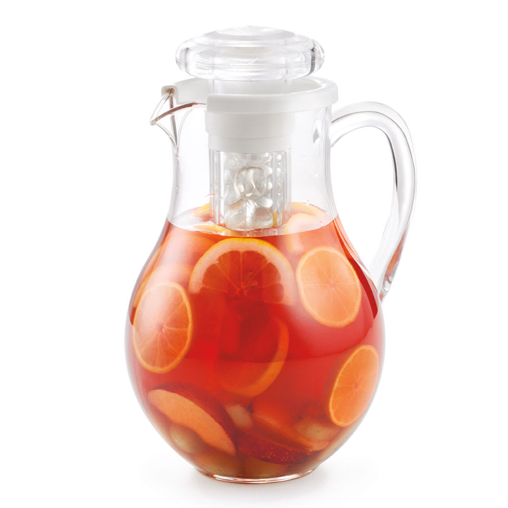 Tablecraft 328 96 oz Plastic Pitcher w/ Ice Core, Clear