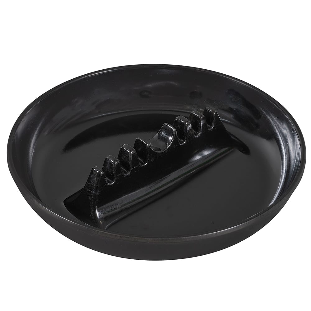 Tablecraft 341B-1 Safety Island Ashtray, 7 x 1 1/2", Black Phenolic
