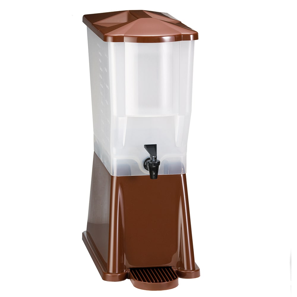 Tablecraft 354DP 3 gal Slimline Beverage Dispenser - Plastic Container, Brown Plastic Base