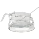 Tablecraft 357 Round 6 oz Condiment Server - Clear/Silver thumbnail 3
