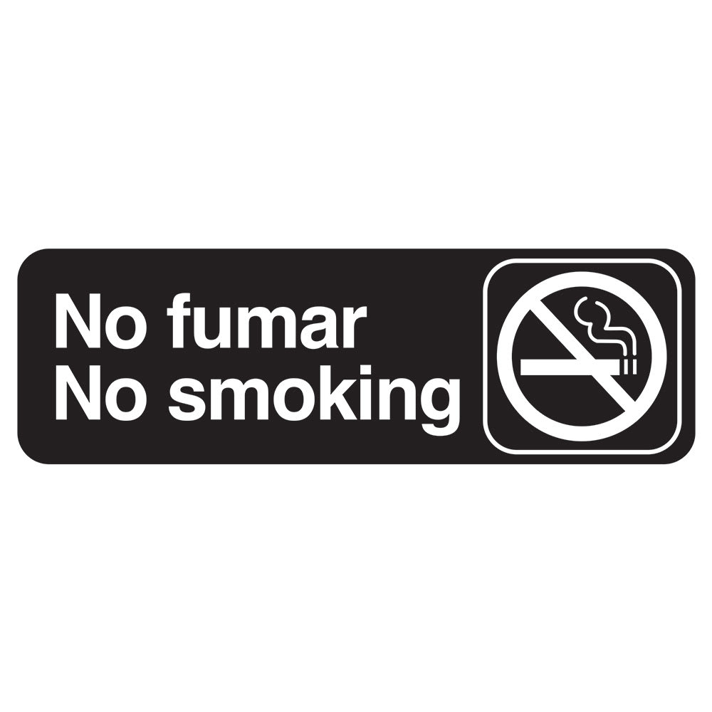 Tablecraft 394589 3 x 9" Sign, No Fumar / No Smoking - Spanish/English