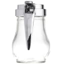 Tablecraft 406 6 oz Teardrop Dripcut Server - Glass, Chrome Top thumbnail 4