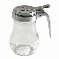 Tablecraft 406 6 oz Teardrop Dripcut Server - Glass, Chrome Top thumbnail 6