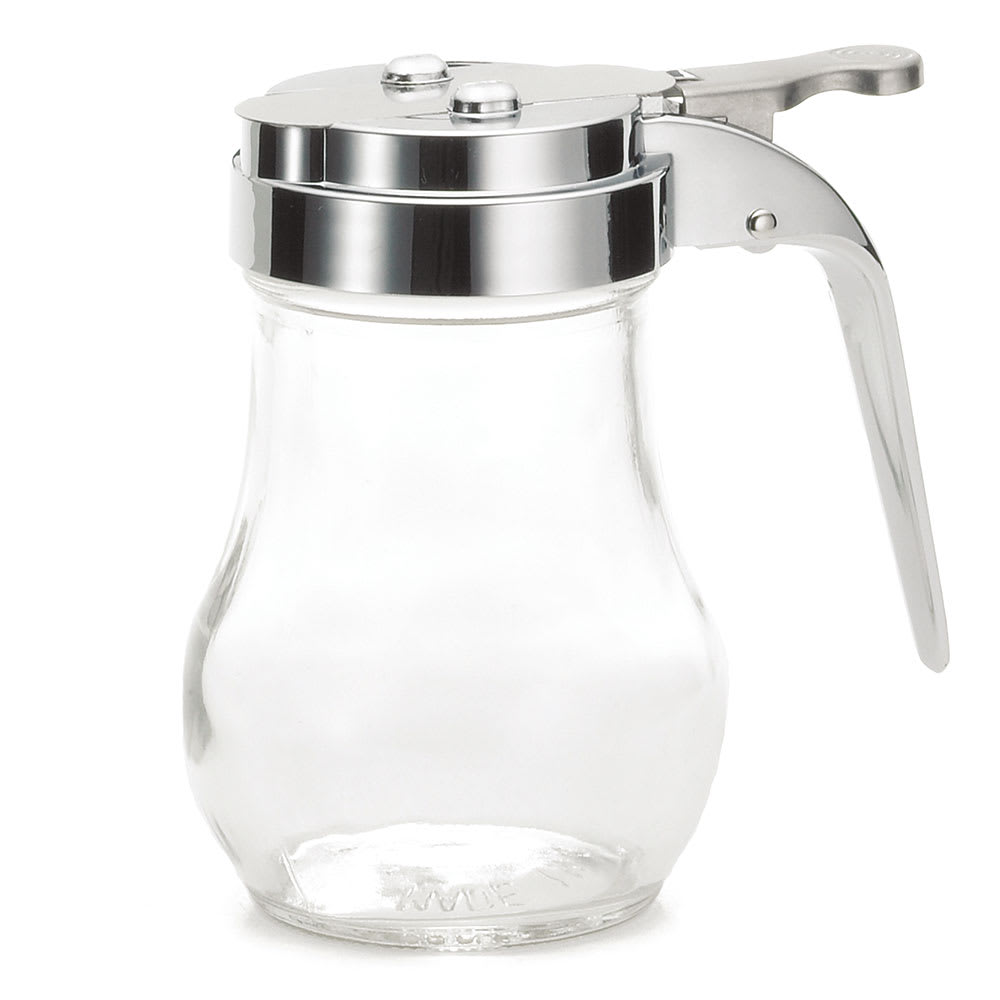 Tablecraft 406CP 6 oz Teardrop Dripcut Server - Glass, Chrome ABS Top