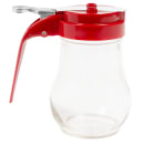 Tablecraft 406RE 6 oz Teardrop Dripcut Server - Glass, Red ABS Top thumbnail 2