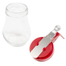 Tablecraft 406RE 6 oz Teardrop Dripcut Server - Glass, Red ABS Top thumbnail 3