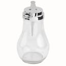 Tablecraft 414 14 oz Teardrop Dripcut Server - Glass, Chrome Top thumbnail 2