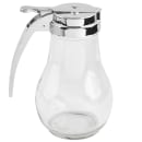 Tablecraft 414 14 oz Teardrop Dripcut Server - Glass, Chrome Top thumbnail 3
