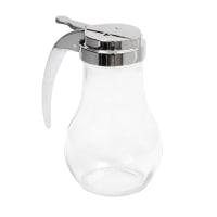 Tablecraft 414 14 oz Teardrop Dripcut Server - Glass, Chrome Top thumbnail 7