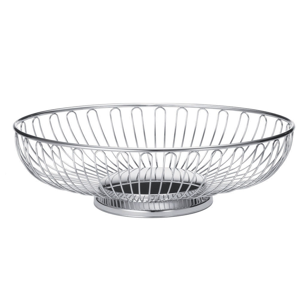 Tablecraft 4171 Oval Chalet Basket, 7 1/4 x 5 1/2" x 2 1/2", Chrome Plated
