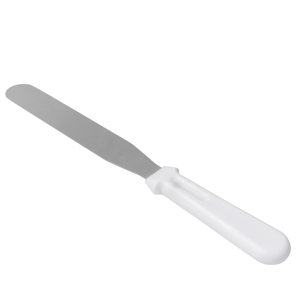 Tablecraft 4208 8" Decorating & Icing Spatula w/ White ABS Handle, Stainless Steel Blade