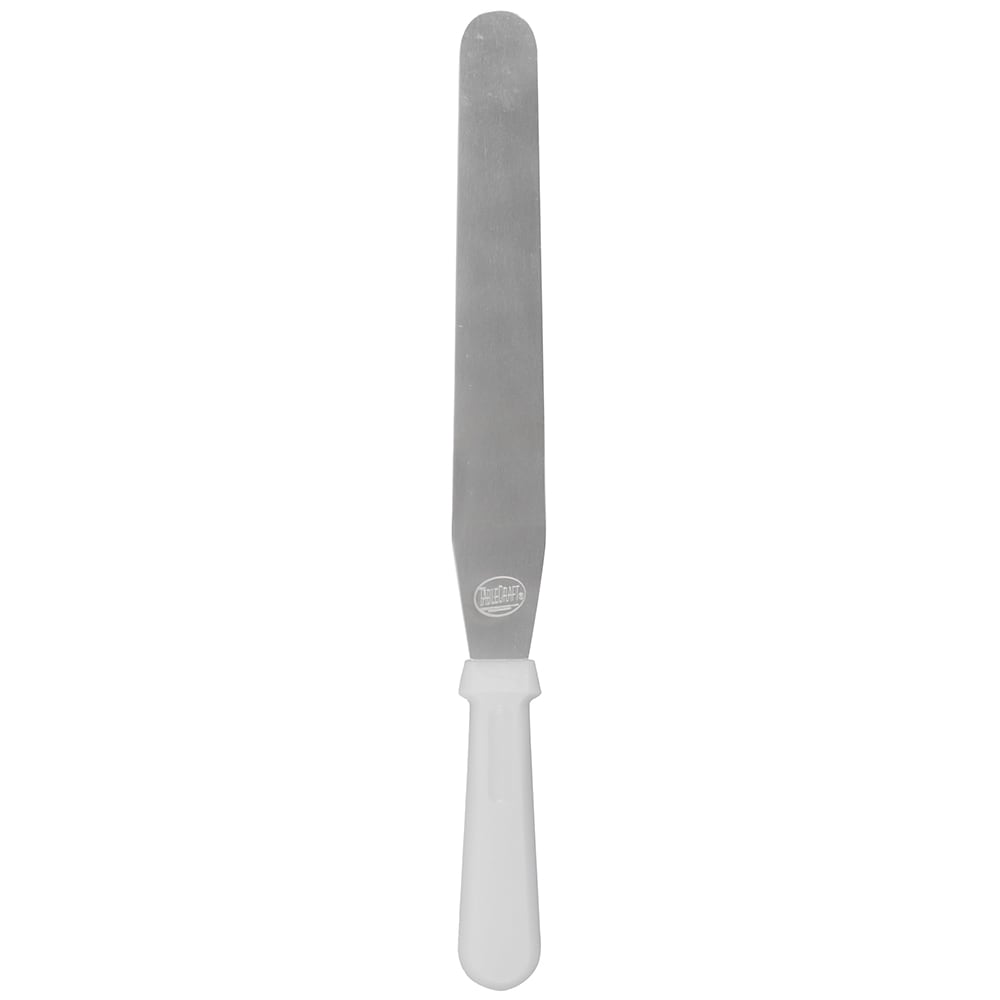Tablecraft 4210 10" Decorating & Icing Spatula w/ White ABS Handle, Stainless Steel Blade