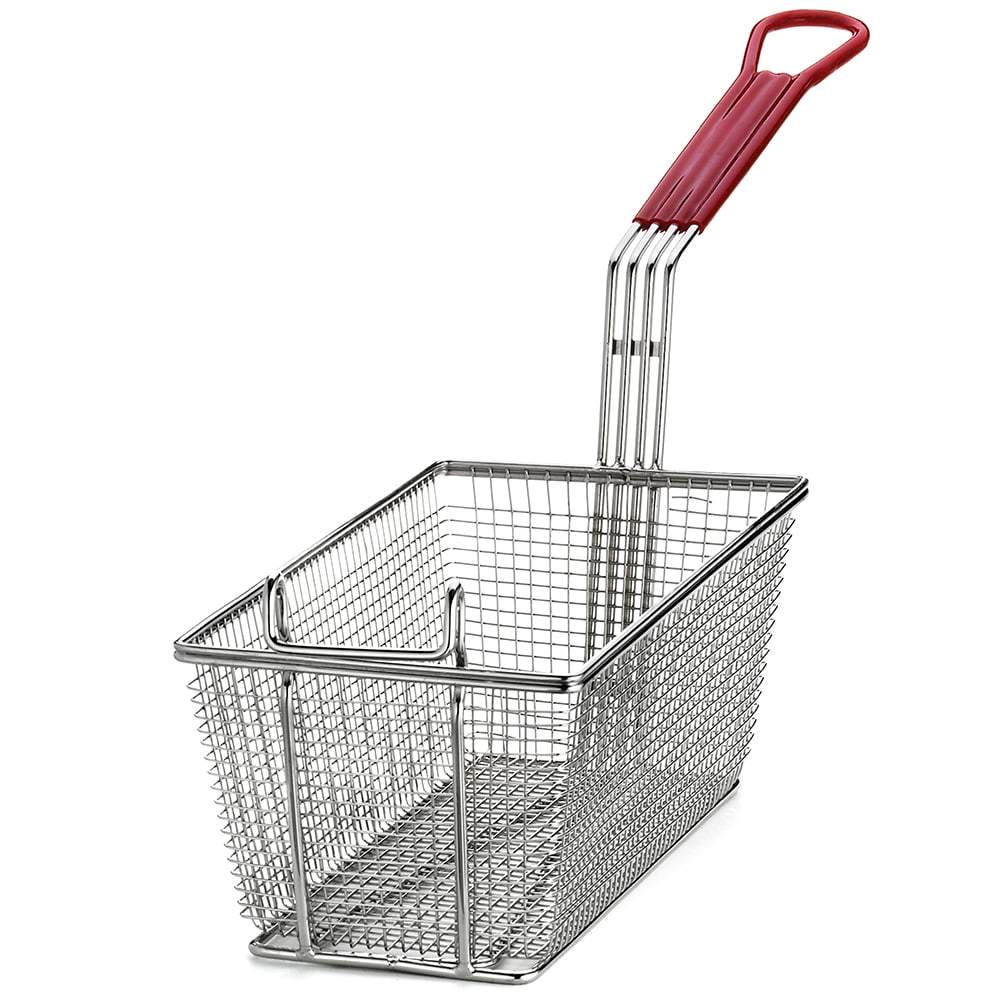 Tablecraft 427 Fryer Basket w/ Coated Handle & Front Hook, 13" x 6 1/2" x 5 1/4"