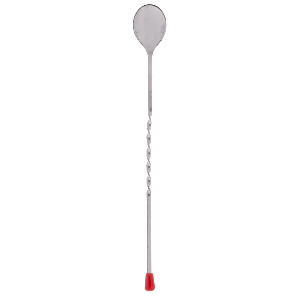 Tablecraft 502K 12" Bar Spoon w/ Red Knob, Stainless