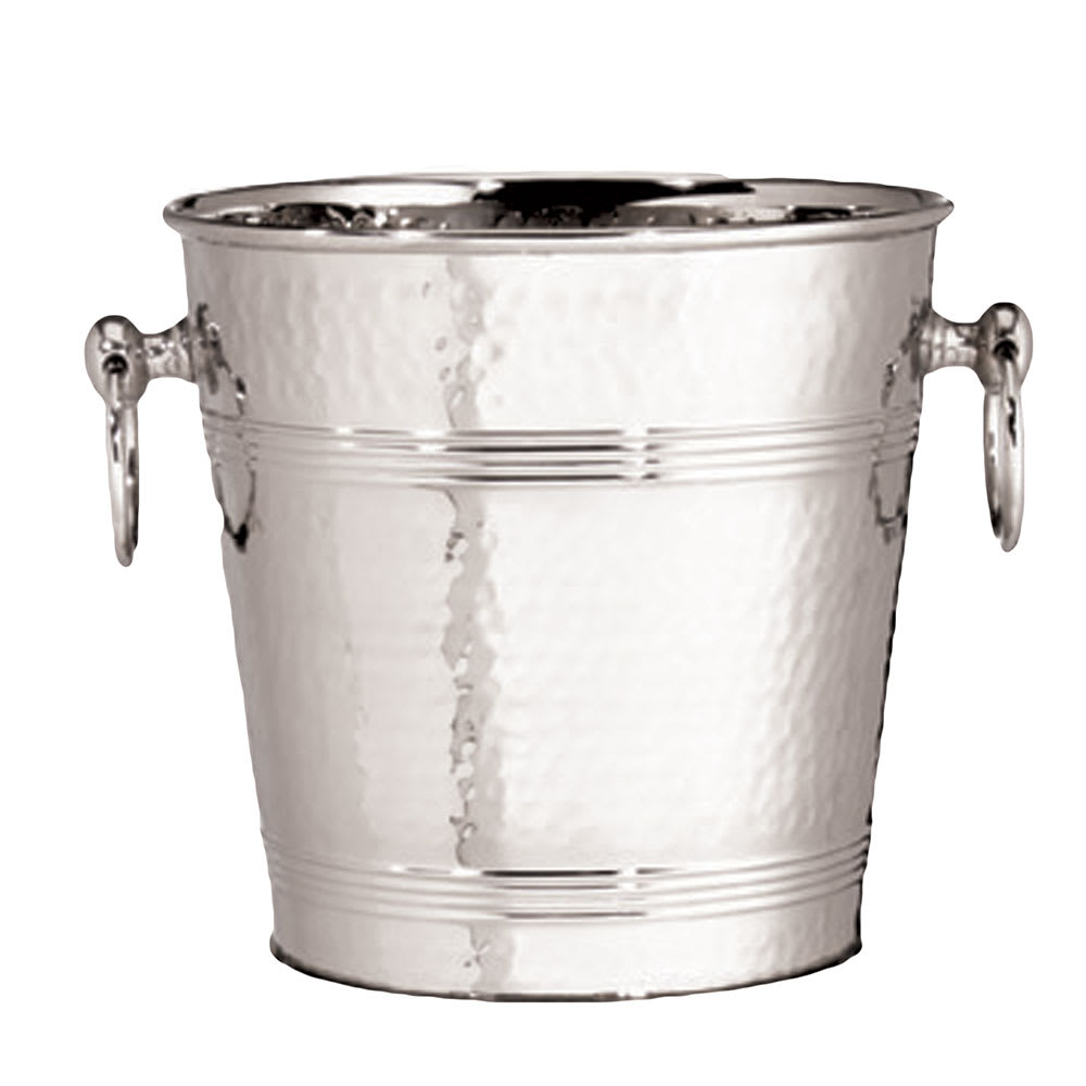 Tablecraft 5198 8 1/2" Wine/Champagne Bucket - Stainless Steel, Hammered Finish