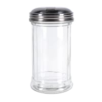 Tablecraft 57S Sugar Pourer, 12 oz, Fluted Glass, SS Side Flap Top, Dozen thumbnail 5