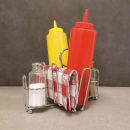 Tablecraft 591C 4 Compartment Rectangular Condiment Caddy - Chrome Plated Wire thumbnail 7