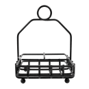 Tablecraft 593RBK 2 Compartment Rectangular Condiment Caddy - Metal, Black thumbnail 2