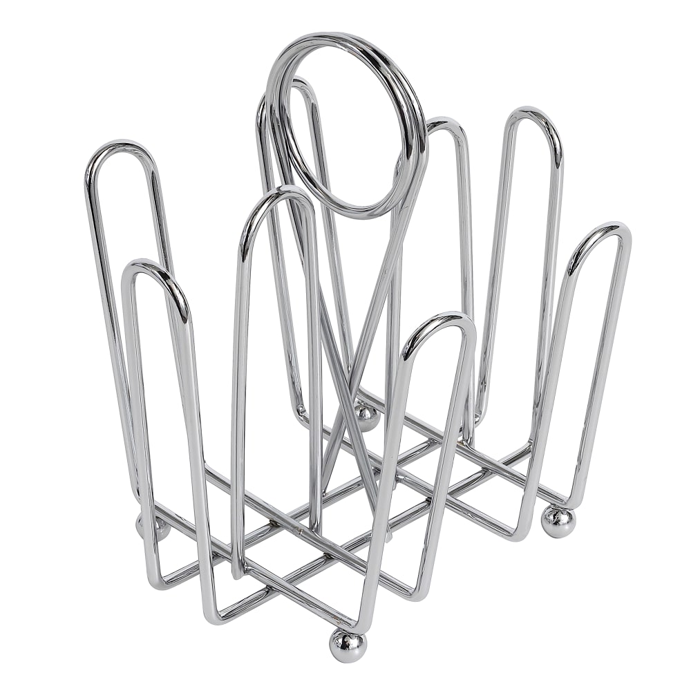 Tablecraft 597C 4 Compartment Rectangular Condiment Caddy - Chrome Plated Wire