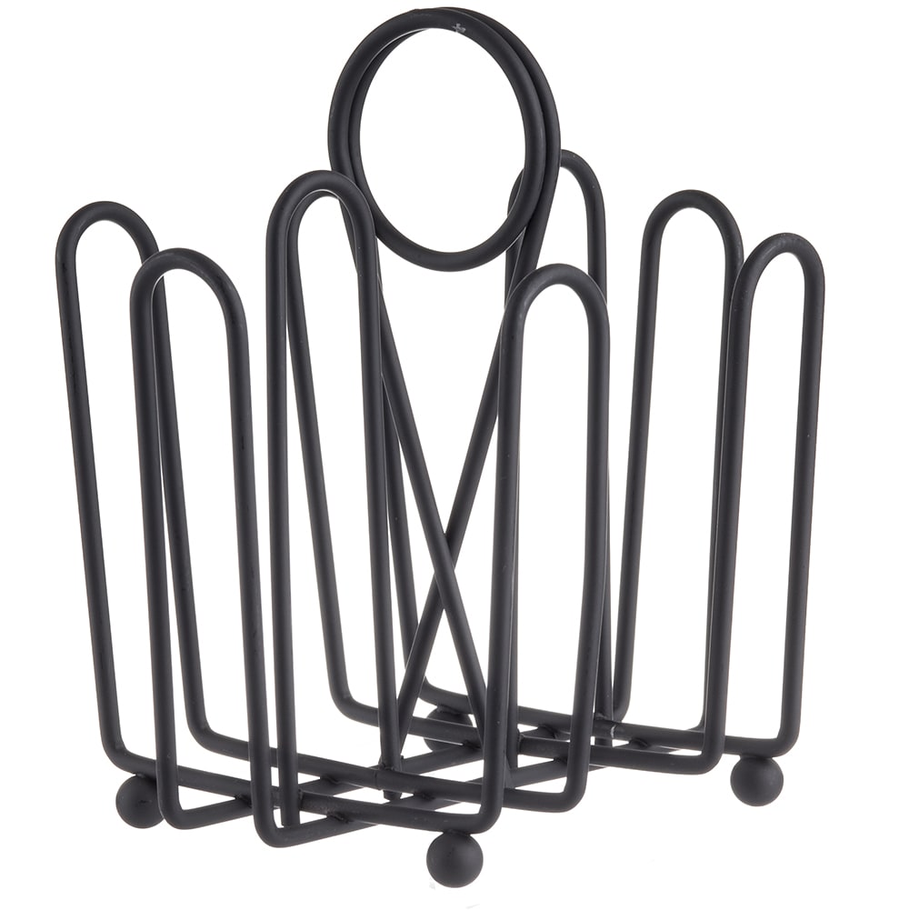 Tablecraft 597CBK 4 Compartment Rectangular Condiment Caddy - Wire, Black