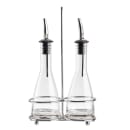 Tablecraft 611N 6 oz Cruet Set w/ Chrome Rack & Stainless Steel Pourers - Glass, Clear thumbnail 2