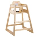 Tablecraft 6565004 29" Stackable Wood High Chair w/ Waist Strap - Rubberwood, Natural thumbnail 2