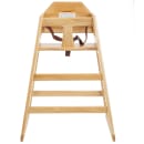 Tablecraft 6565104 29" Stackable Wood High Chair w/ Waist Strap - Rubberwood, Natural thumbnail 2
